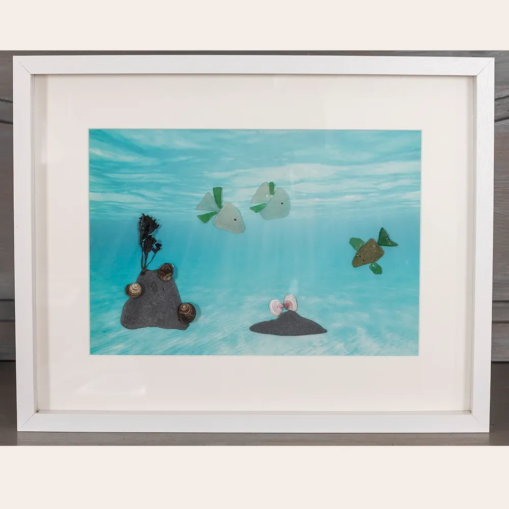 Unterwasserwelt aus Seeglas im Mittelmeer